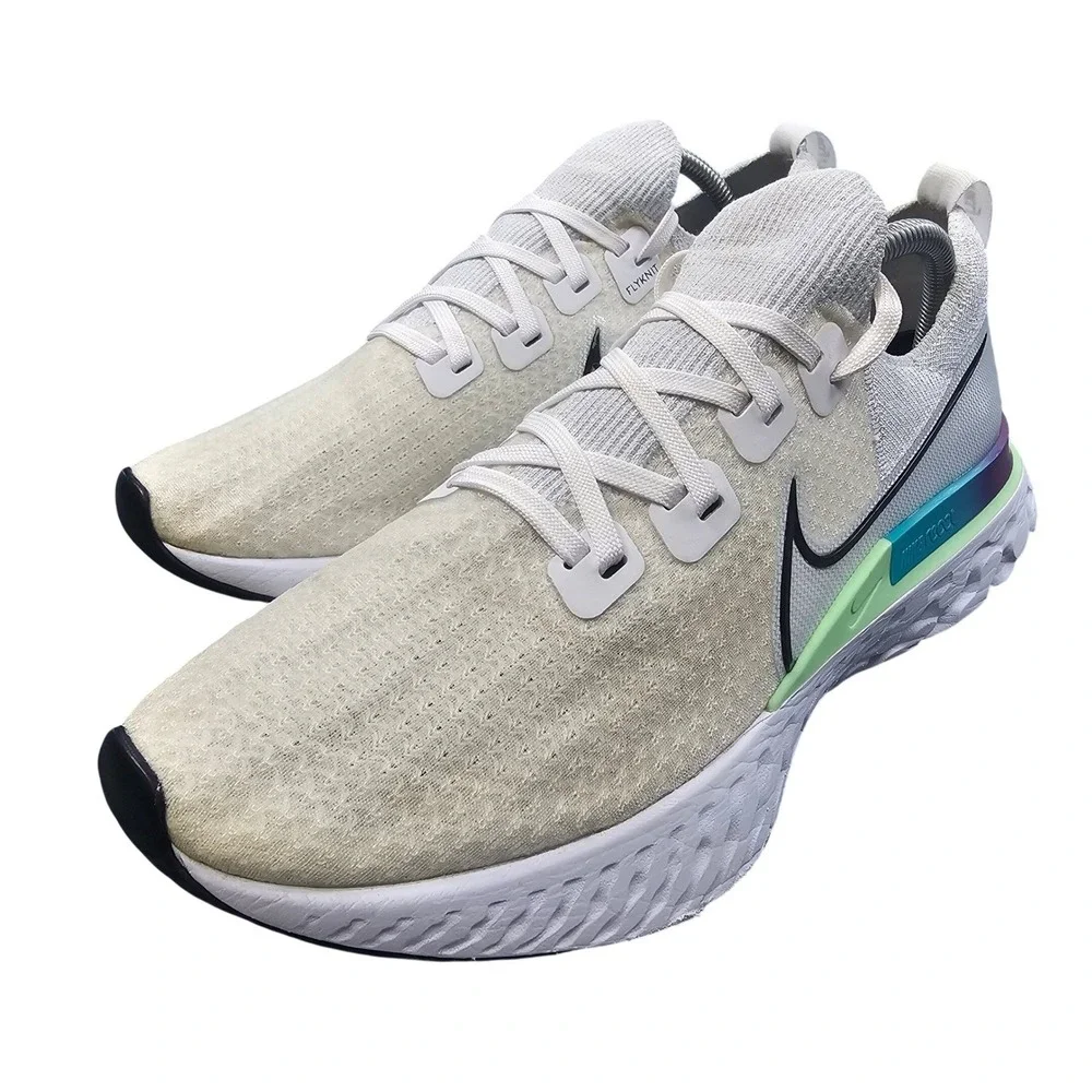 Nike‎ React Infinity Run Flyknit Platinum Tint Iridescent CD4371-102 Men's 10.5